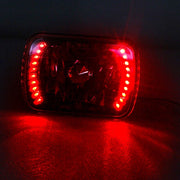 DURAFORCE Pair For Mazda B2200 B2600 RX-7 5X7" 7X6" H4 LED Red Halo Headlights W/O Bulbs