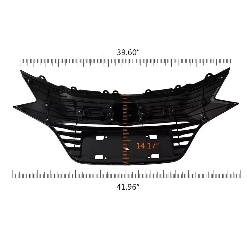 DURAFORCE Chrome & Black Front Upper Grille Grill For 2016-2018 Honda HR-V HRV Assembly