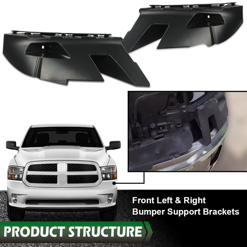 DURAFORCE Pair Front Bumper Bracket Support Retainer Fit 2013-2019 Ram 1500 Classic LH RH