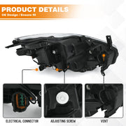 DURAFORCE Full LED Headlight Headlamp Right Passenger Side for 2015-2018 for Nissan Murano
