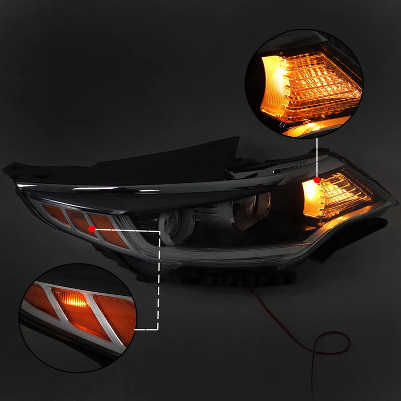 Right+Left Halogen Headlight For 2016-2018 Kia Optima w/o LED DRL Chrome Housing