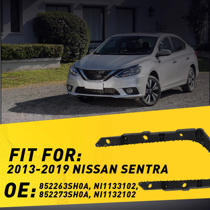 DURAFORCE For 2013-2019 Nissan Sentra Sedan Rear Bumper Cover Bracket Set Left & Right