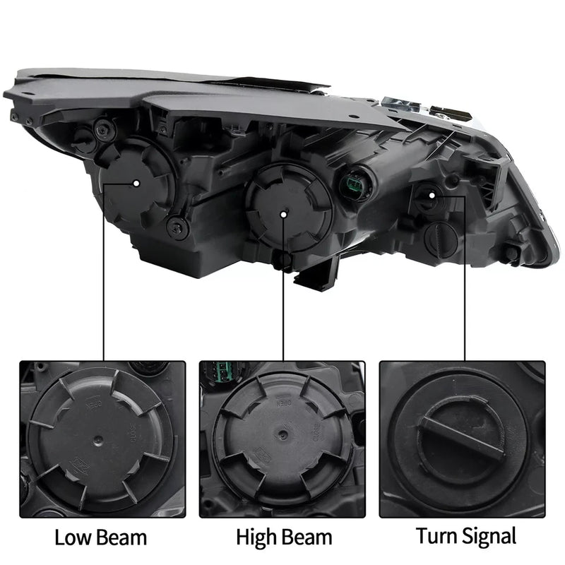 Right+Left Halogen Headlight For 2016-2018 Kia Optima w/o LED DRL Chrome Housing