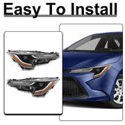 DURAFORCE For 2020 2021 2022 Toyota Corolla L LE LED Headlight Pair W/Turn Singal light