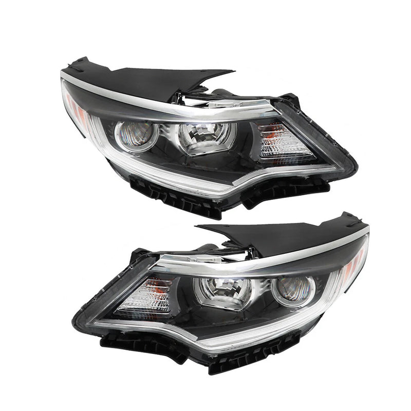 Right+Left Halogen Headlight For 2016-2018 Kia Optima w/o LED DRL Chrome Housing
