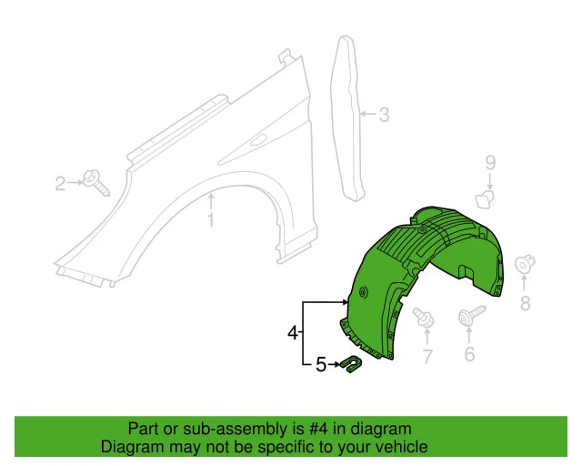 For 2018-2019 Hyundai Sonata Front Inner Fender Liner Passenger Side Right RH