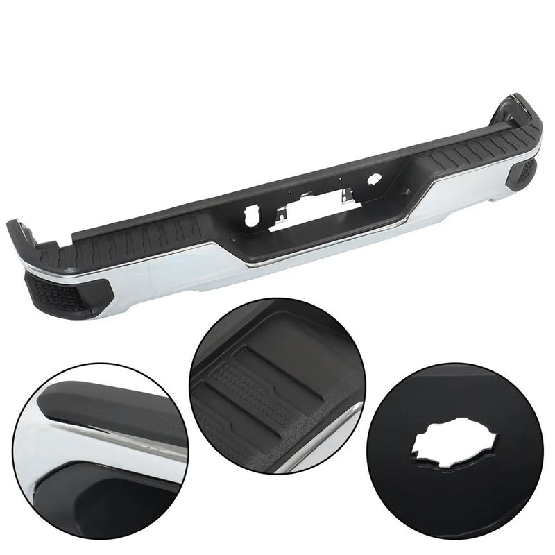 DURAFORCE For 2019 2020-2024 Chevy Silverado GMC Sierra 1500 Rear Bumper Assembly Chrome
