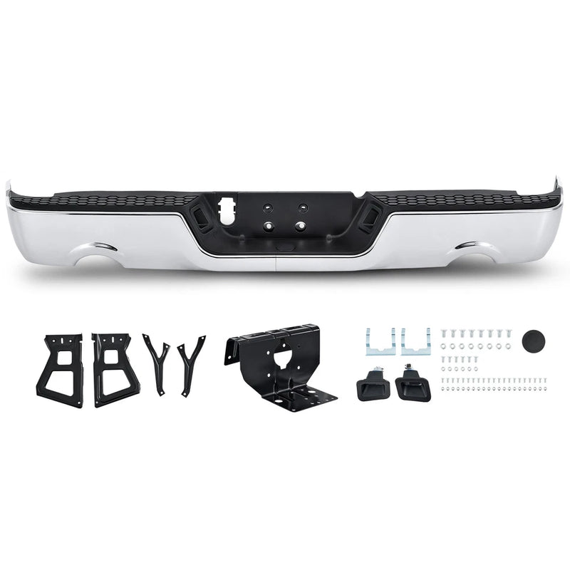 For 2009-2018 Dodge Ram 1500 Chrome Rear Step Bumper W/O Sensor W/ Dual Exhaust