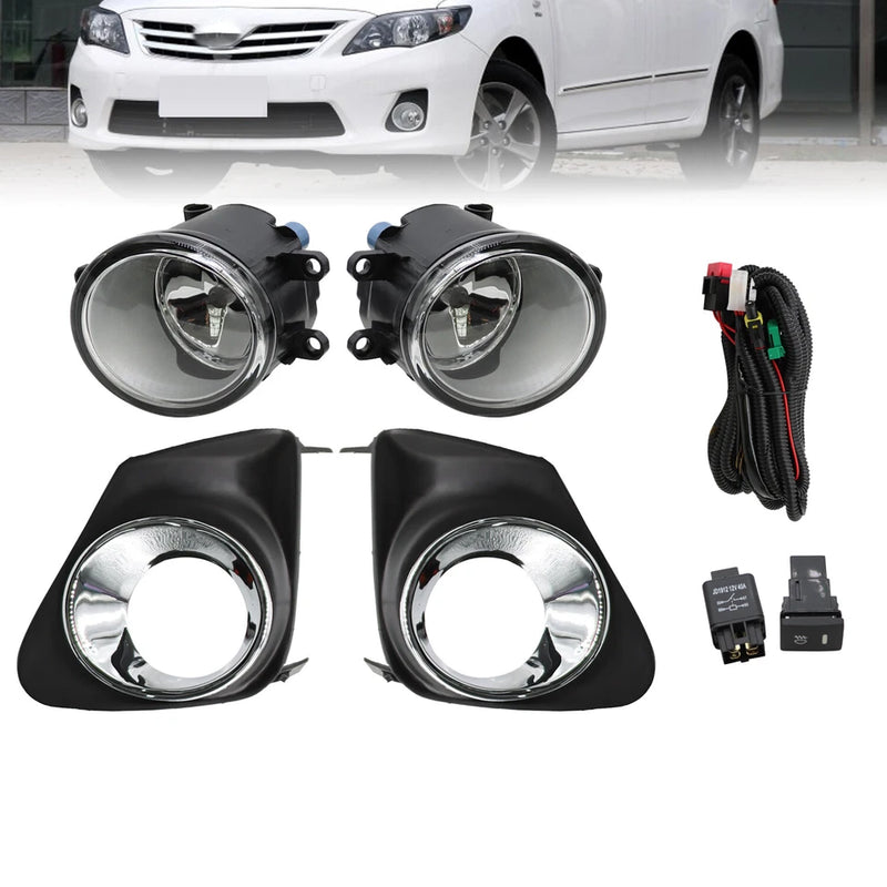 DURAFORCE For 2011 2012 2013 Toyota Corolla Bumper Chrome Driving Fog Lights Lamps Pair
