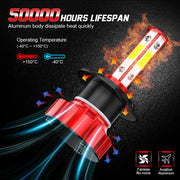 DURAFORCE H7 LED Headlight Conversion Kit 2X 16000LM 6000K White Super High Low Beam Pair