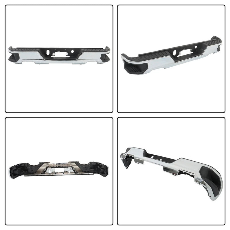 DURAFORCE For 2019 2020-2024 Chevy Silverado GMC Sierra 1500 Rear Bumper Assembly Chrome