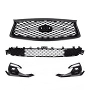 DURAFORCE For 2018-2024 Infiniti Q50 Sport Front Upper Lower Grille Fog Light Bezels Cover